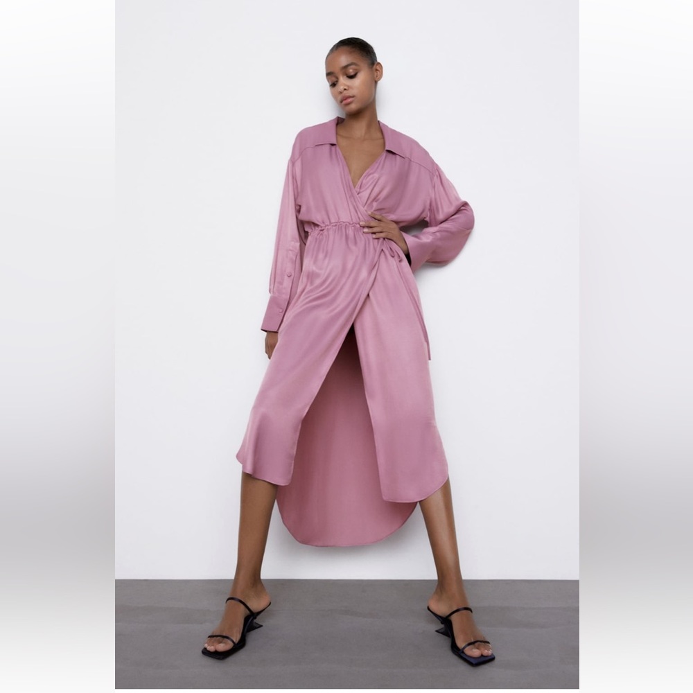 ZARA satin wrap dress